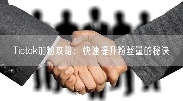 Tictok加粉攻略：快速提升粉丝量的秘诀