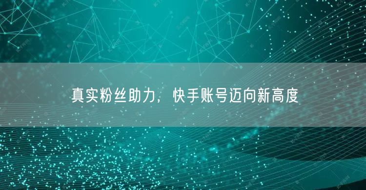 真实粉丝助力，快手账号迈向新高度