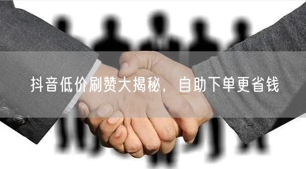 抖音低价刷赞大揭秘，自助下单更省钱