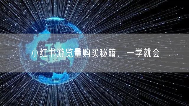 小红书游览量购买秘籍，一学就会