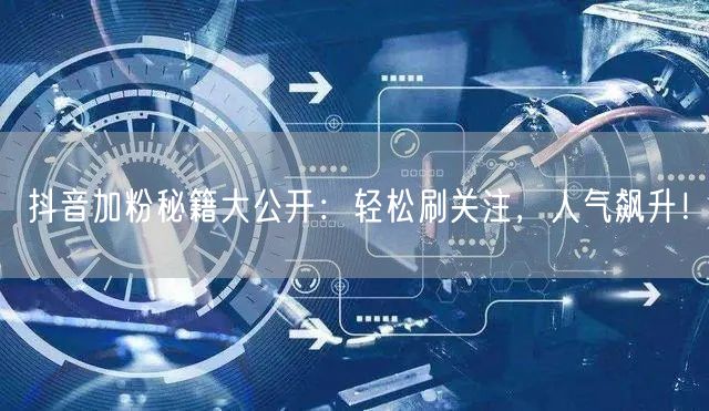 抖音加粉秘籍大公开：轻松刷关注，人气飙升！