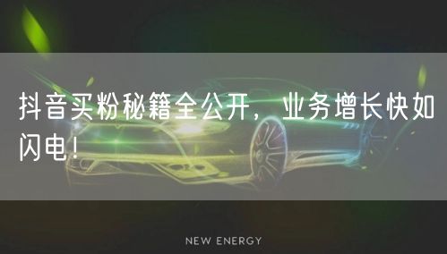 抖音买粉秘籍全公开，业务增长快如闪电！