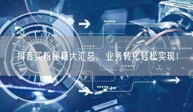 抖音买粉秘籍大汇总，业务转化轻松实现！
