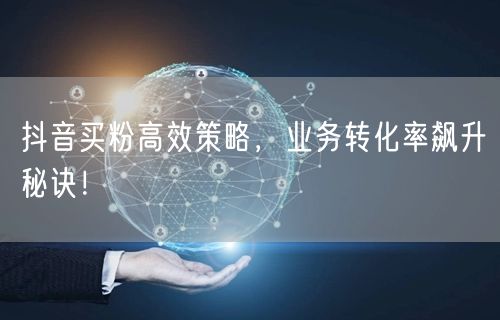 抖音买粉高效策略，业务转化率飙升秘诀！