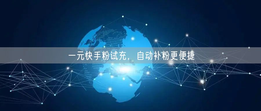 一元快手粉试充，自动补粉更便捷
