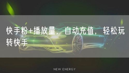 快手粉+播放量，自动充值，轻松玩转快手