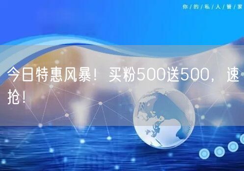 今日特惠风暴！买粉500送500，速抢！