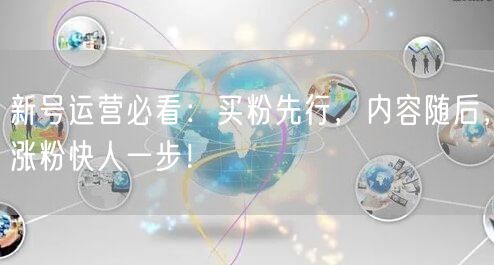 新号运营必看：买粉先行，内容随后，涨粉快人一步！