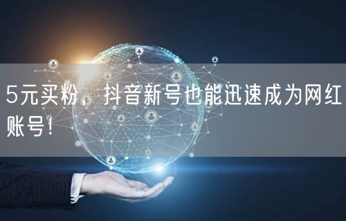 5元买粉，抖音新号也能迅速成为网红账号！