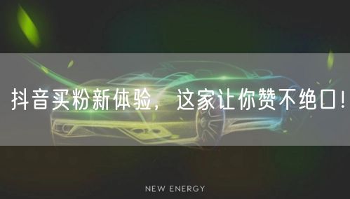 抖音买粉新体验，这家让你赞不绝口！