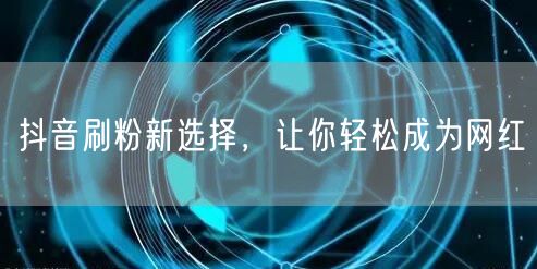 抖音刷粉新选择，让你轻松成为网红