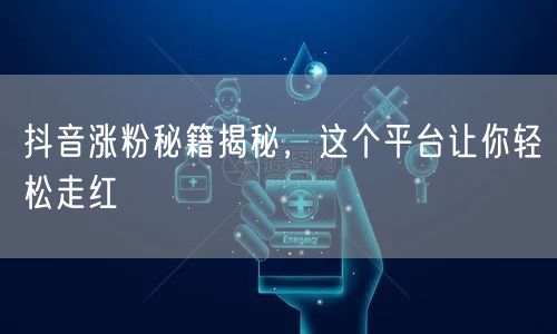 抖音涨粉秘籍揭秘，这个平台让你轻松走红