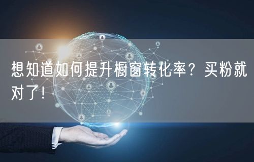 想知道如何提升橱窗转化率？买粉就对了！