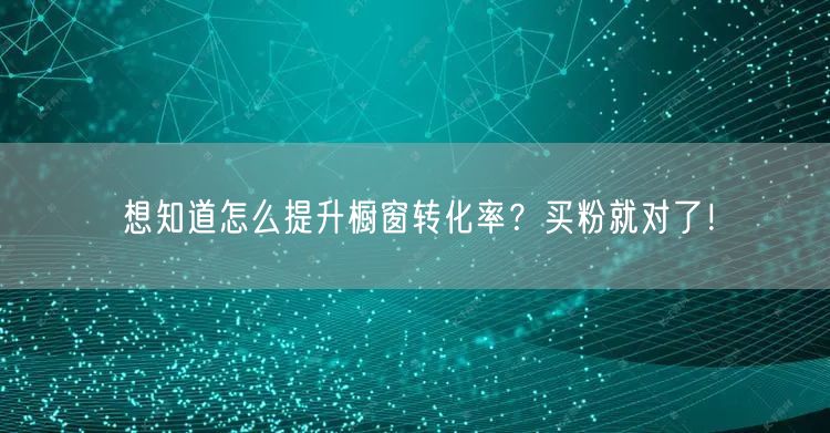 想知道怎么提升橱窗转化率？买粉就对了！