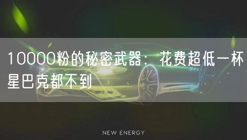 10000粉的秘密武器：花费超低一杯星巴克都不到
