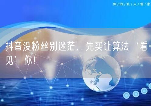 抖音没粉丝别迷茫，先买让算法‘看见’你！