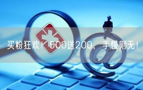 买粉狂欢！500送200，手慢则无！