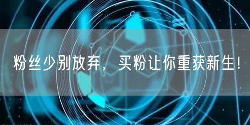 粉丝少别放弃，买粉让你重获新生！