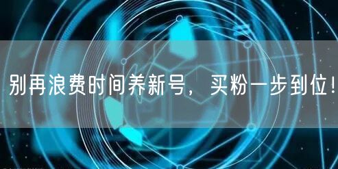 别再浪费时间养新号，买粉一步到位！