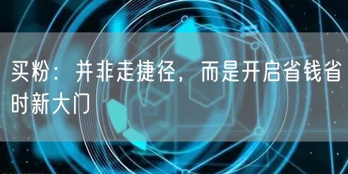 买粉：并非走捷径，而是开启省钱省时新大门