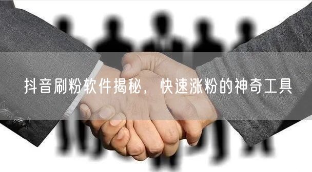 抖音刷粉软件揭秘，快速涨粉的神奇工具
