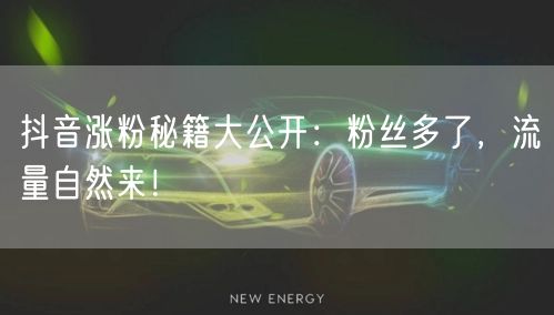 抖音涨粉秘籍大公开：粉丝多了，流量自然来！