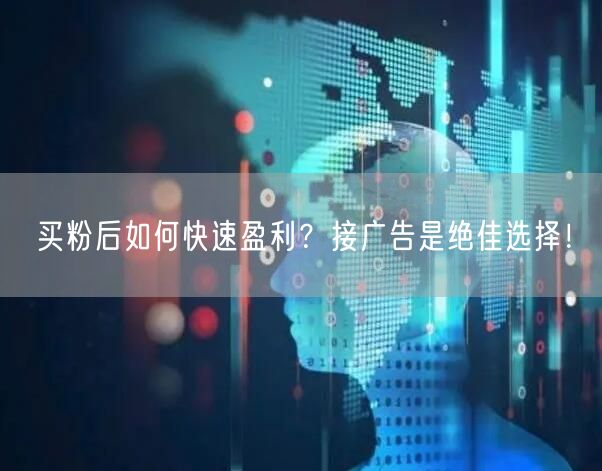 买粉后如何快速盈利？接广告是绝佳选择！