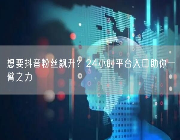 想要抖音粉丝飙升？24小时平台入口助你一臂之力