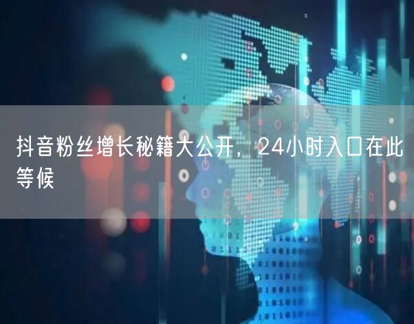 抖音粉丝增长秘籍大公开，24小时入口在此等候