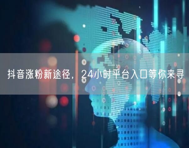 抖音涨粉新途径，24小时平台入口等你来寻