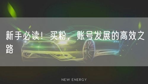 新手必读！买粉，账号发展的高效之路