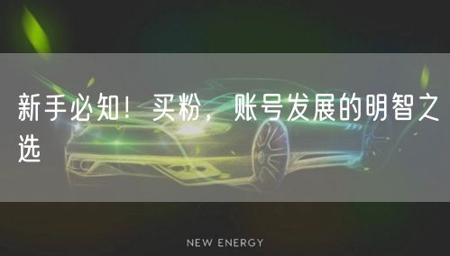 新手必知！买粉，账号发展的明智之选