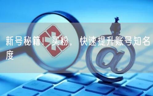 新号秘籍！买粉，快速提升账号知名度