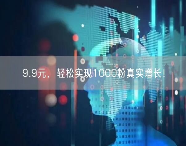 9.9元，轻松实现1000粉真实增长！