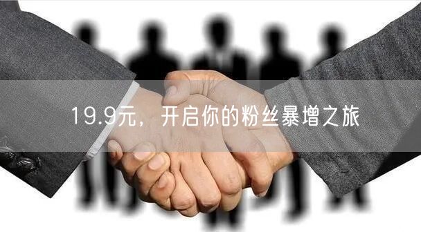 19.9元，开启你的粉丝暴增之旅