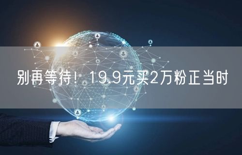 别再等待！19.9元买2万粉正当时