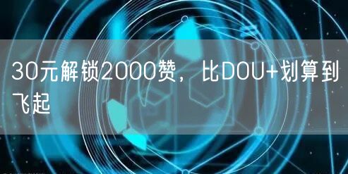 30元解锁2000赞，比DOU+划算到飞起