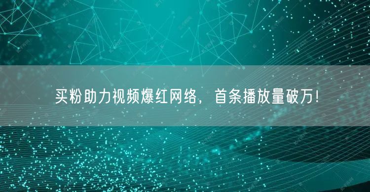 买粉助力视频爆红网络，首条播放量破万！