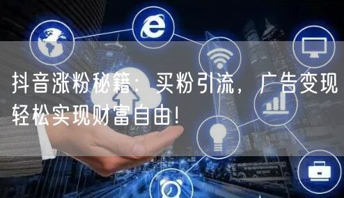 抖音涨粉秘籍：买粉引流，广告变现轻松实现财富自由！