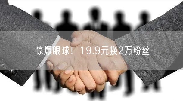 惊爆眼球！19.9元换2万粉丝