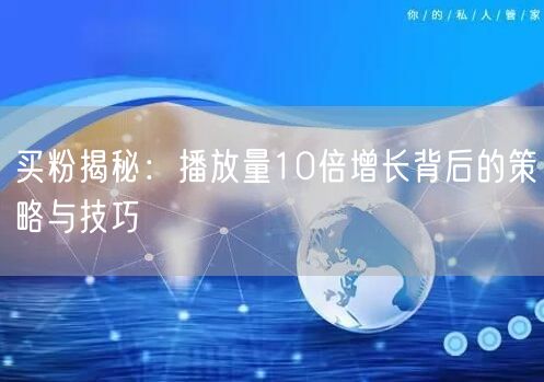 买粉揭秘：播放量10倍增长背后的策略与技巧
