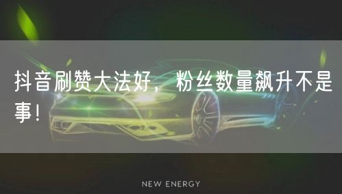 抖音刷赞大法好，粉丝数量飙升不是事！