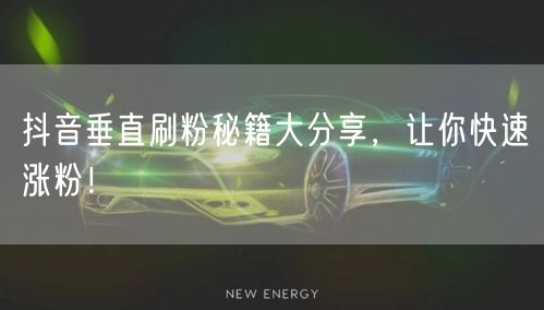 抖音垂直刷粉秘籍大分享，让你快速涨粉！