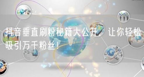 抖音垂直刷粉秘籍大公开，让你轻松吸引万千粉丝！