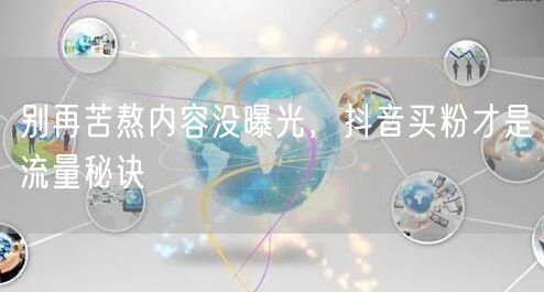 别再苦熬内容没曝光，抖音买粉才是流量秘诀