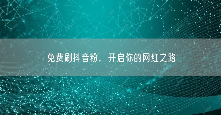 免费刷抖音粉，开启你的网红之路