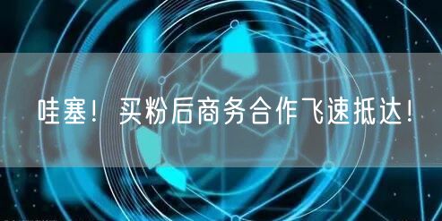 哇塞！买粉后商务合作飞速抵达！