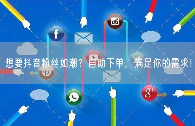 想要抖音粉丝如潮？自助下单，满足你的需求！