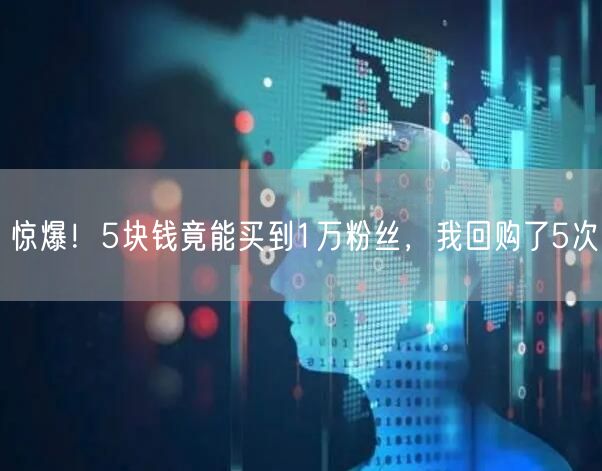 惊爆！5块钱竟能买到1万粉丝，我回购了5次