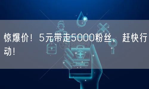惊爆价！5元带走5000粉丝，赶快行动！